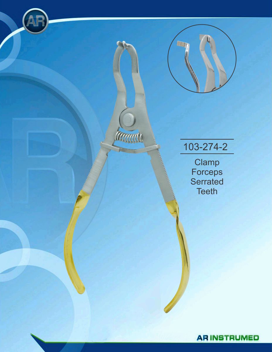 Clamp Forceps Serrated Teeth
