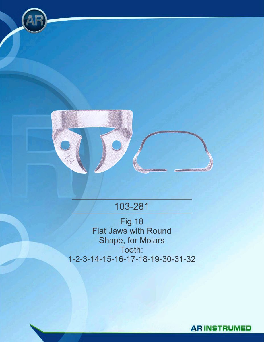 Fig.18 Flat Jaws with Round Shape for Molars Tooth 1-2-3-14-15-16-17-18-19-30-31-32