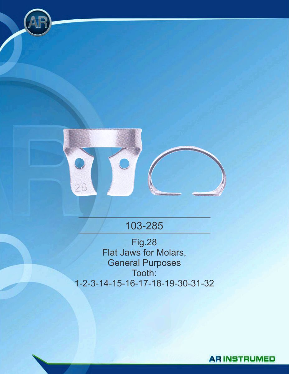 Fig.28 Flat Jaws for Molars, General Purposes Tooth 1-2-3-14-15-16-17-18-19-30-31-32