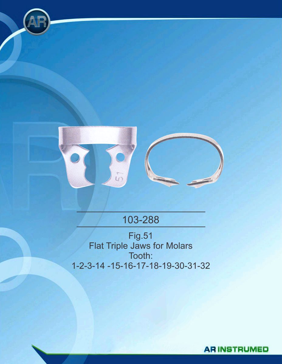 Fig.51 Flat Triple Jaws for Molars Tooth 1-2-3-14-15-16-17-18-19-30-31-32