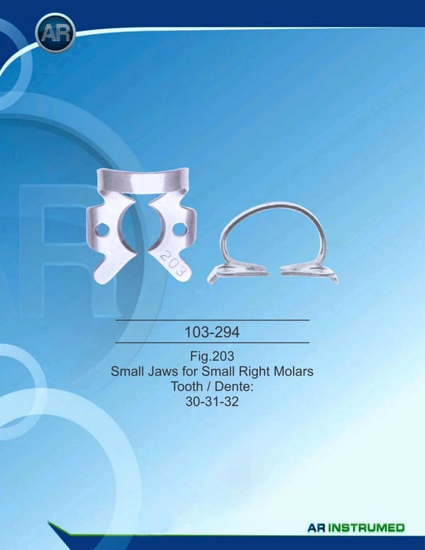 Fig.203 Small Jaws for Small Right Molars Tooth/Dente 30-31-32