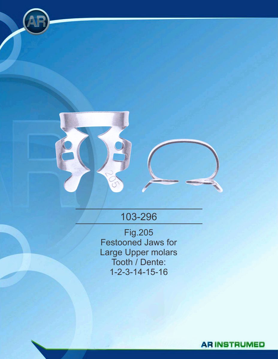 Fig.205 Festooned Jaws for Large Upper Molars Tooth/Dente 1-2-3-14-15-16