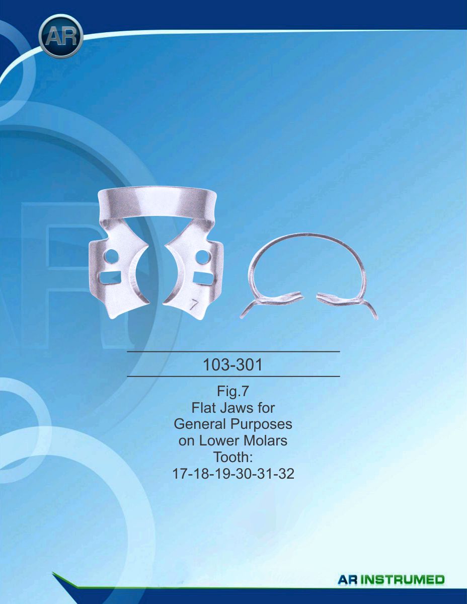 Flat Jaws for General Purposes On Lower Molars Tooth: 17-18-19-30-31-32