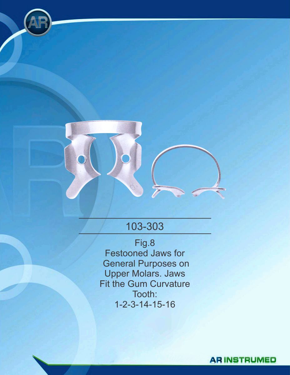 Festooned Jaws For General Purposes On Upper Molars. Jaws Fit The Gum Curvature Tooth:1-2-3-14-15-16
