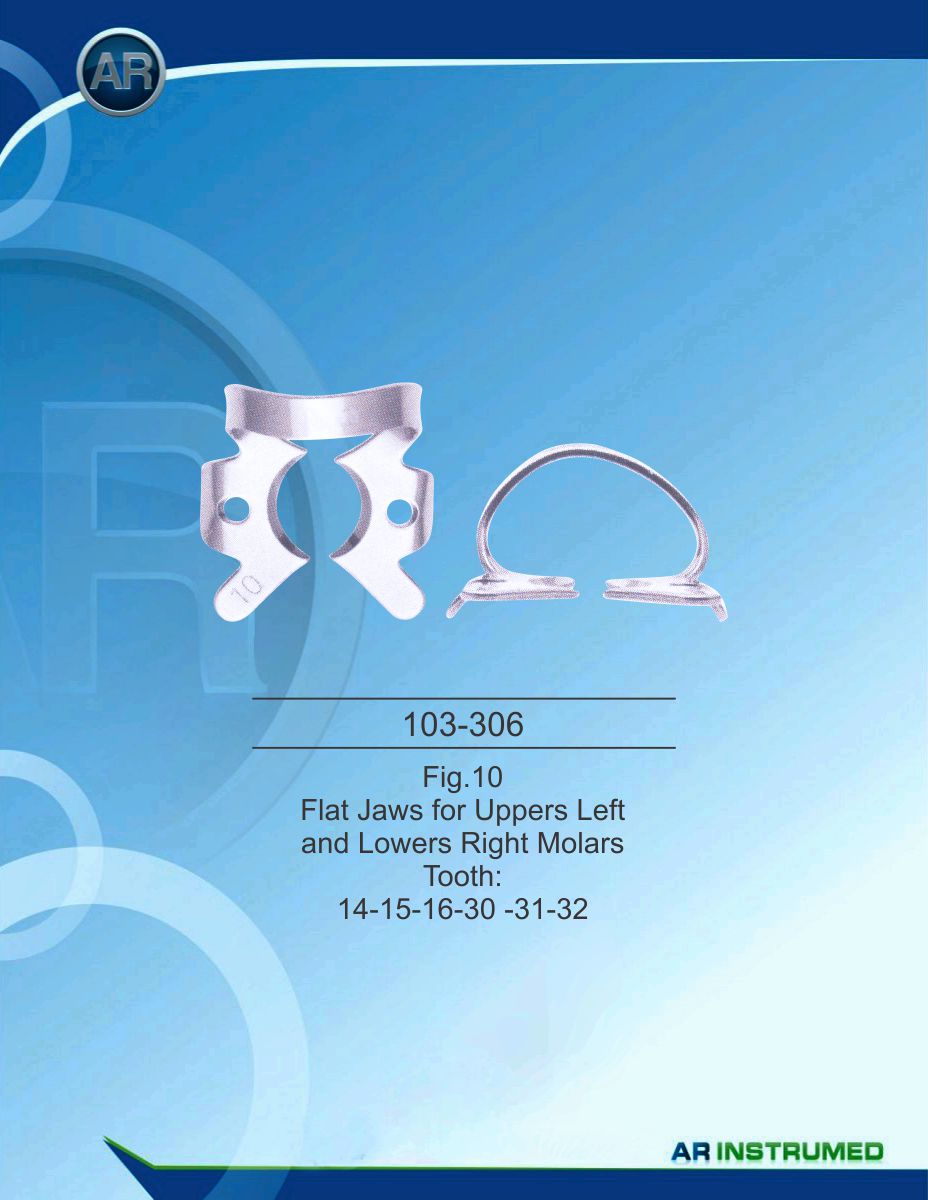 Fig.10 Flat Jaws for Uppers Left and Lowers Right Molars Tooth 14-15-16-30-31-32