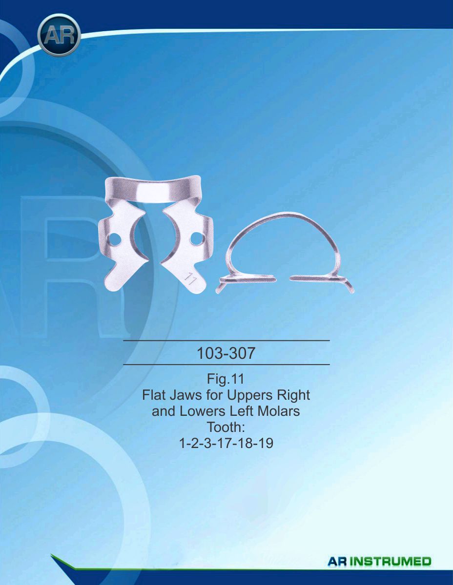 Fig.11 Flat Jaws for Uppers Right and Lowers Left Molars Tooth 1-2-3-17-18-19