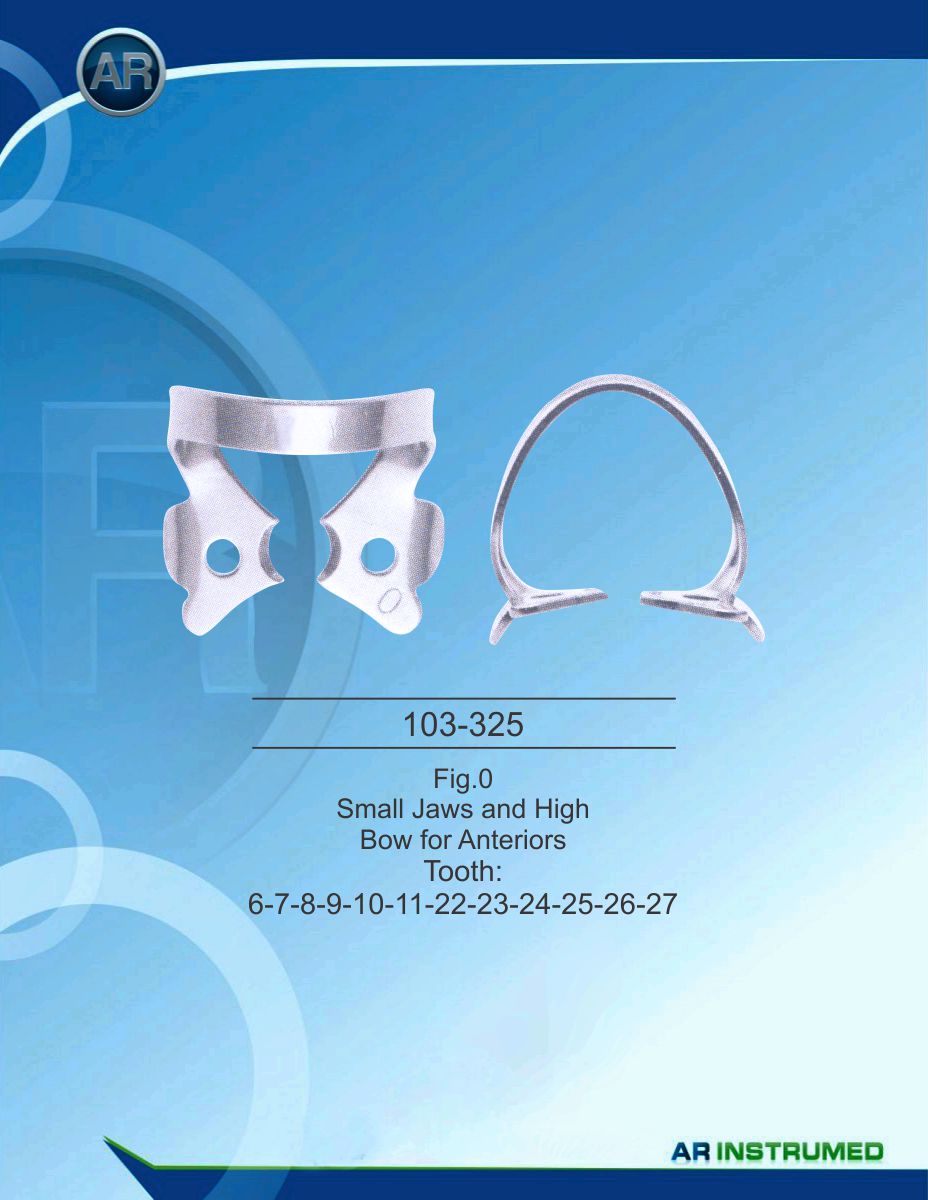 Fig.0 Small Jaws and High Bow for Anteriors Tooth 6-7-8-9-10-11-22-23-24-25-26-27