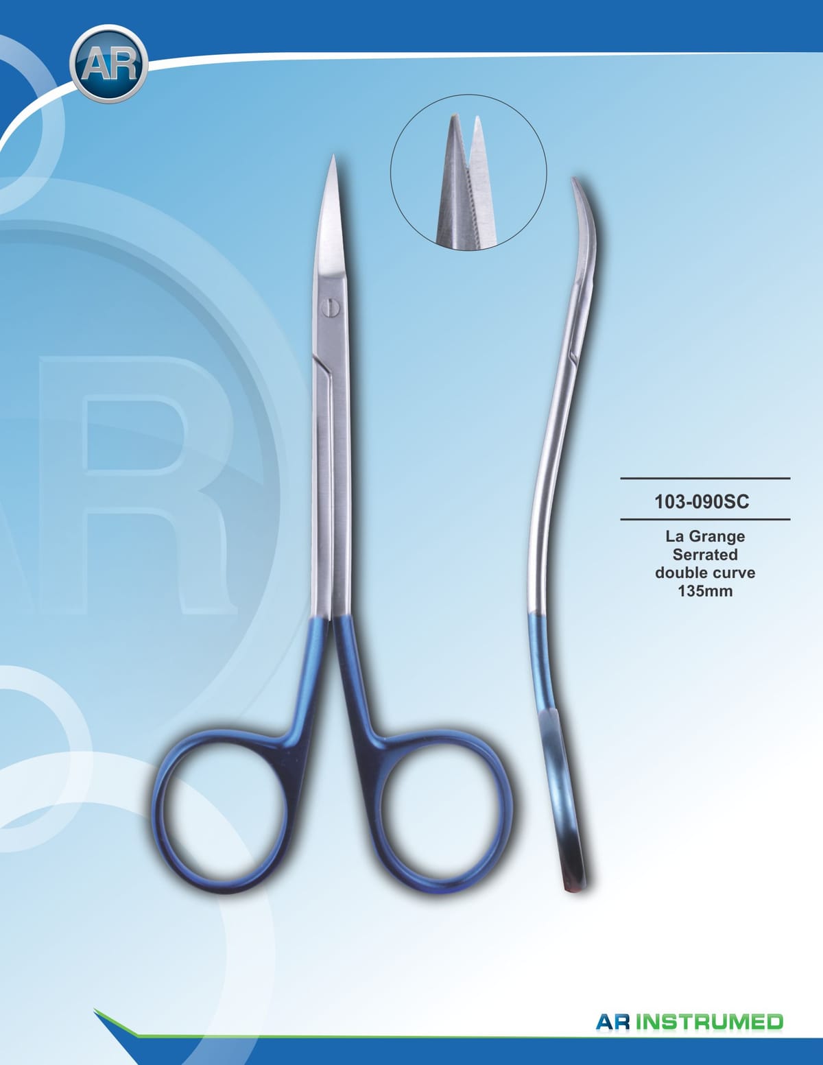 La Grange Serrated Double Curve 13.5cm – AR Instrumed, Scalpels and Accessories