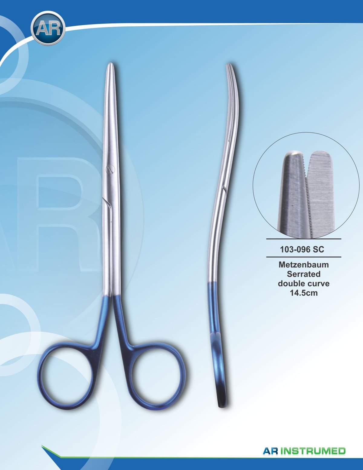 Metzenbaum Serrated Double Curve 14.5cm – AR Instrumed, Chirurgische Instrumente
