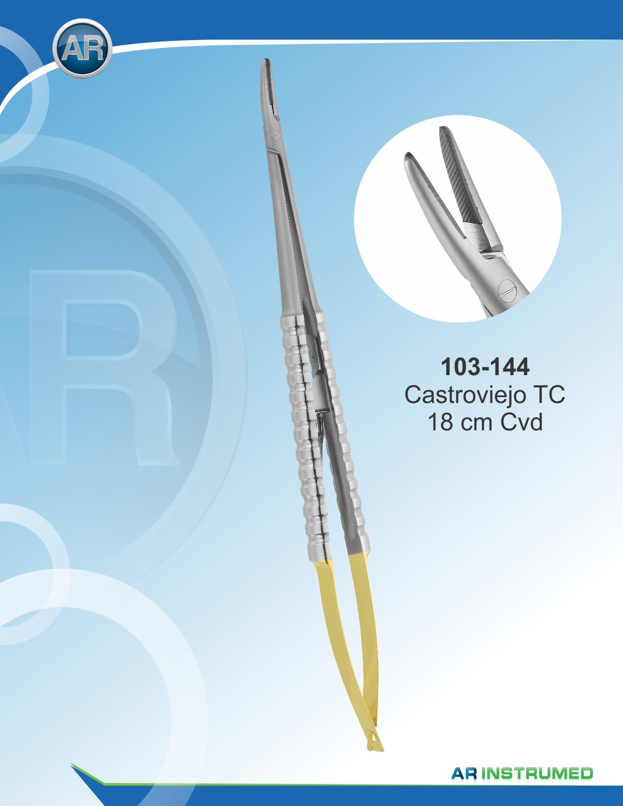 Needle Holder Castroviejo Curved wire 5-0,6-0,7-0 18cm