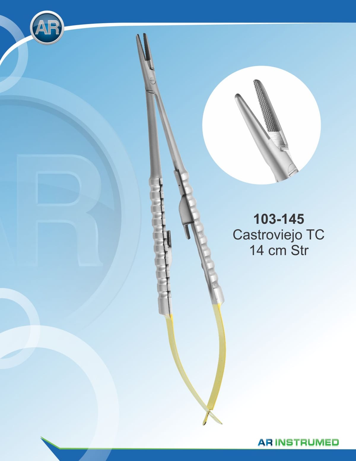 Needle Holder Castroviejo Straight wire 5-0,6-0,7-0 14cm – AR Instrumed, Surgical Instruments