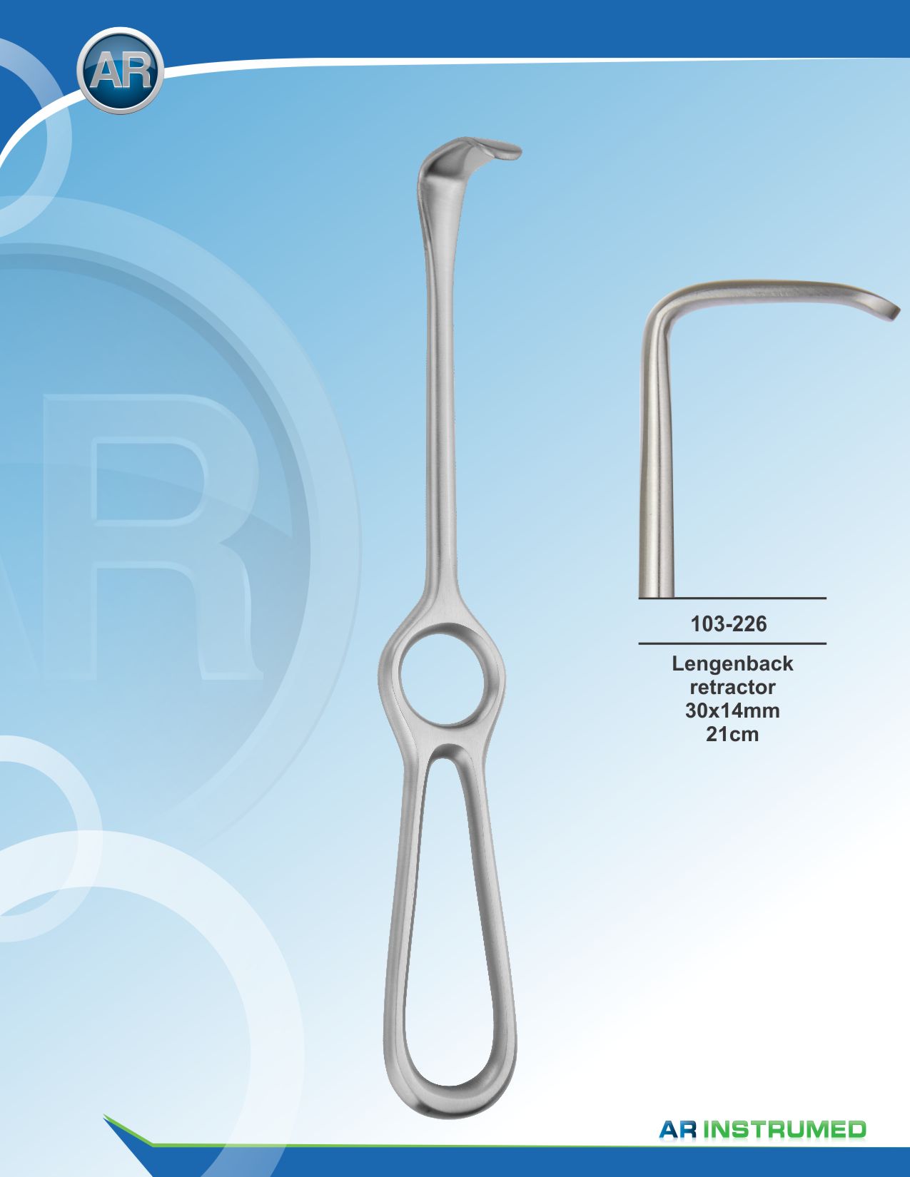Lengenback Retractor 30x14mm 21cm