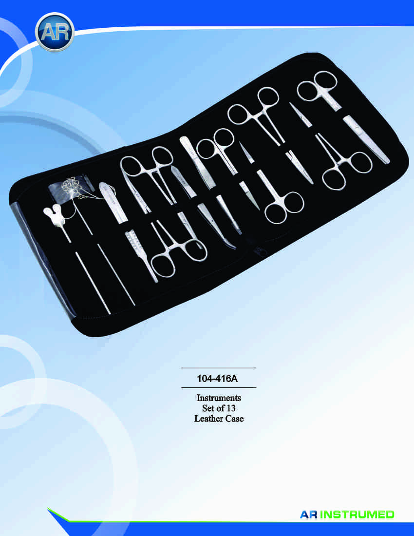 Surgery Instruments Set of 13 Leather Case – AR Instrumed, Surgical Hand Instruments