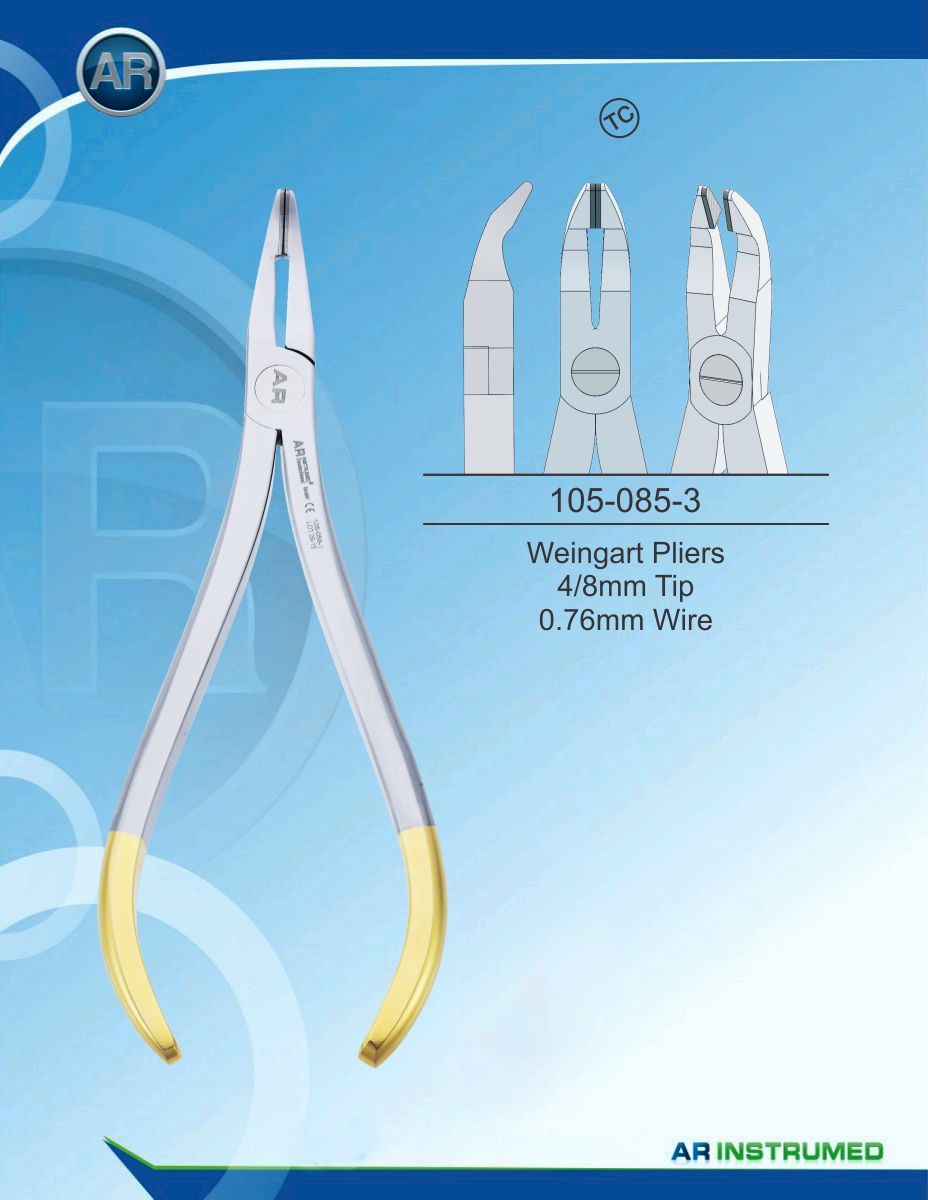 Orthodontic Pliers Weingart Pliers 4/8mm Tip 0.76mm Wire (TC)