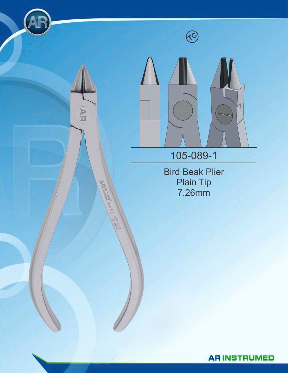 Orthodontic Pliers Bird Beak Plier Plain Tip 7.26mm (TC)
