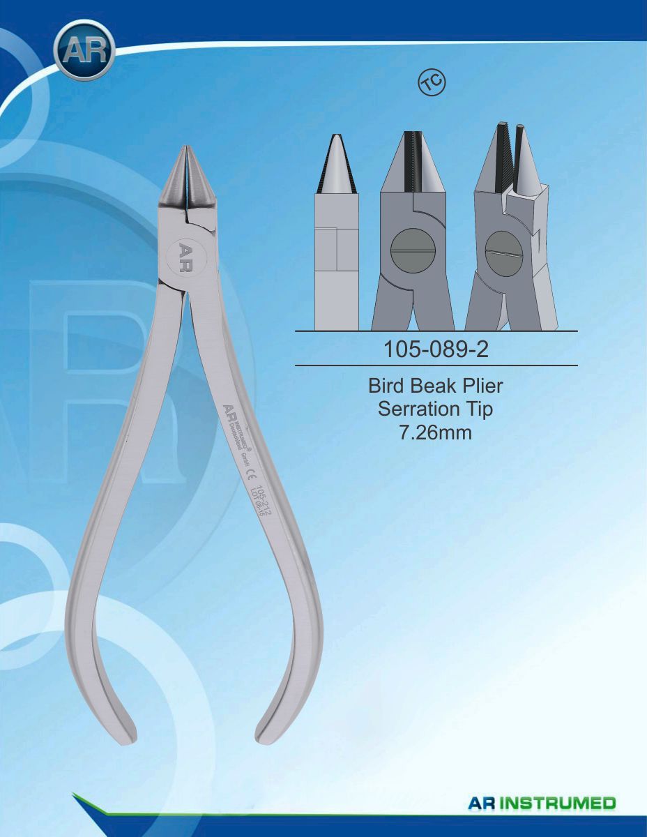 Orthodontic Pliers Bird Beak Plier Serration Tip 7.26mm (TC)