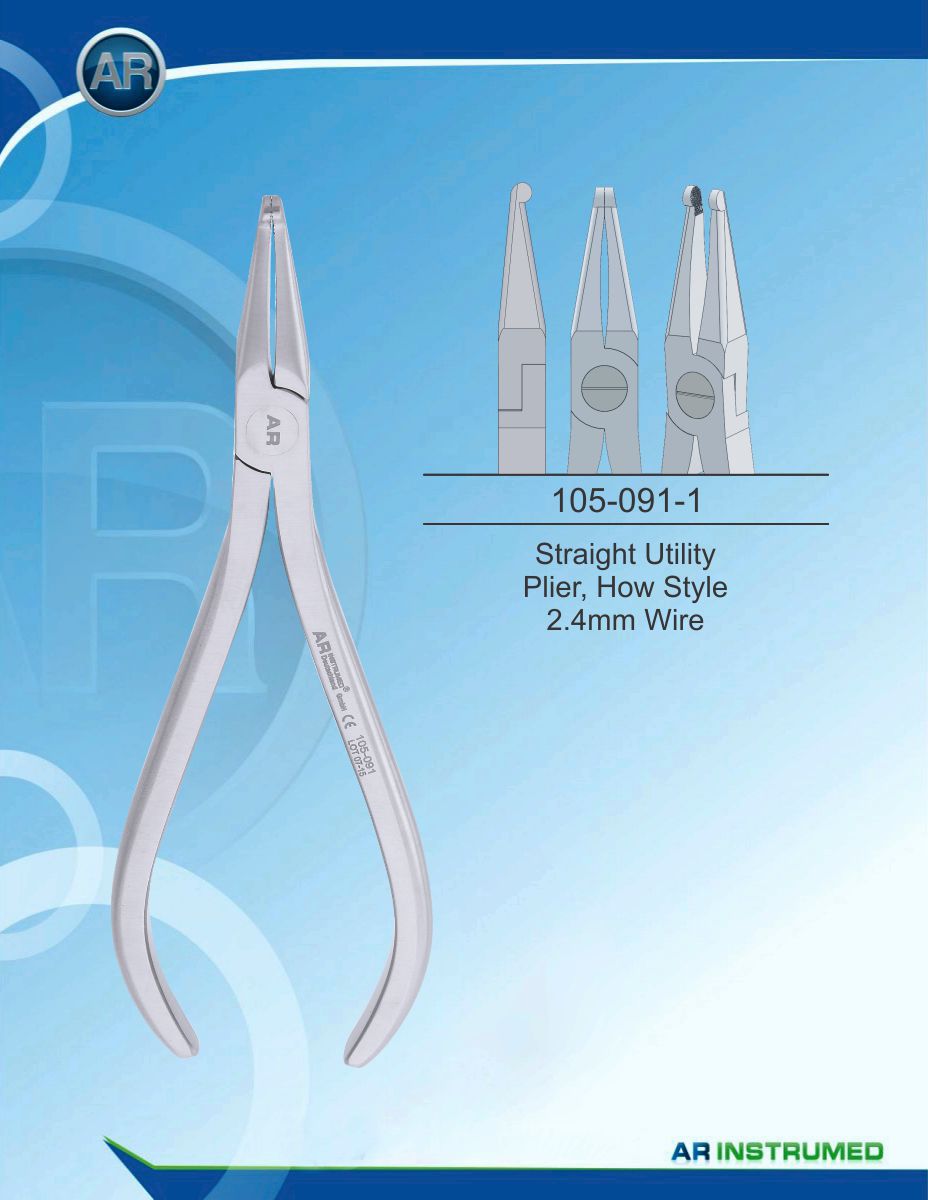 Orthodontic Pliers Straight Utility Plier, How Style 2.4mm Wire