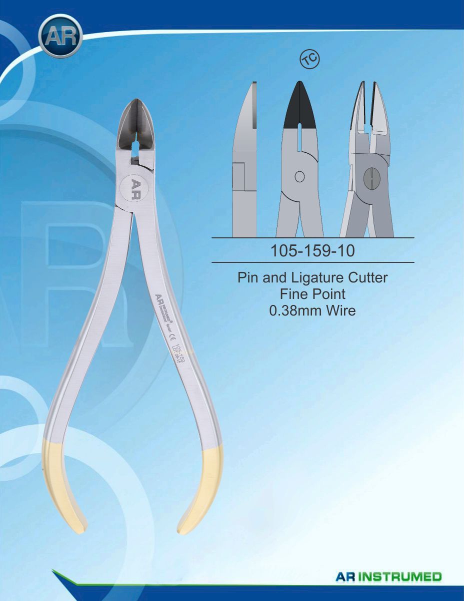 Orthodontic Pliers Pin and Ligature Cutter Fine Point 0.38mm Wire (TC)