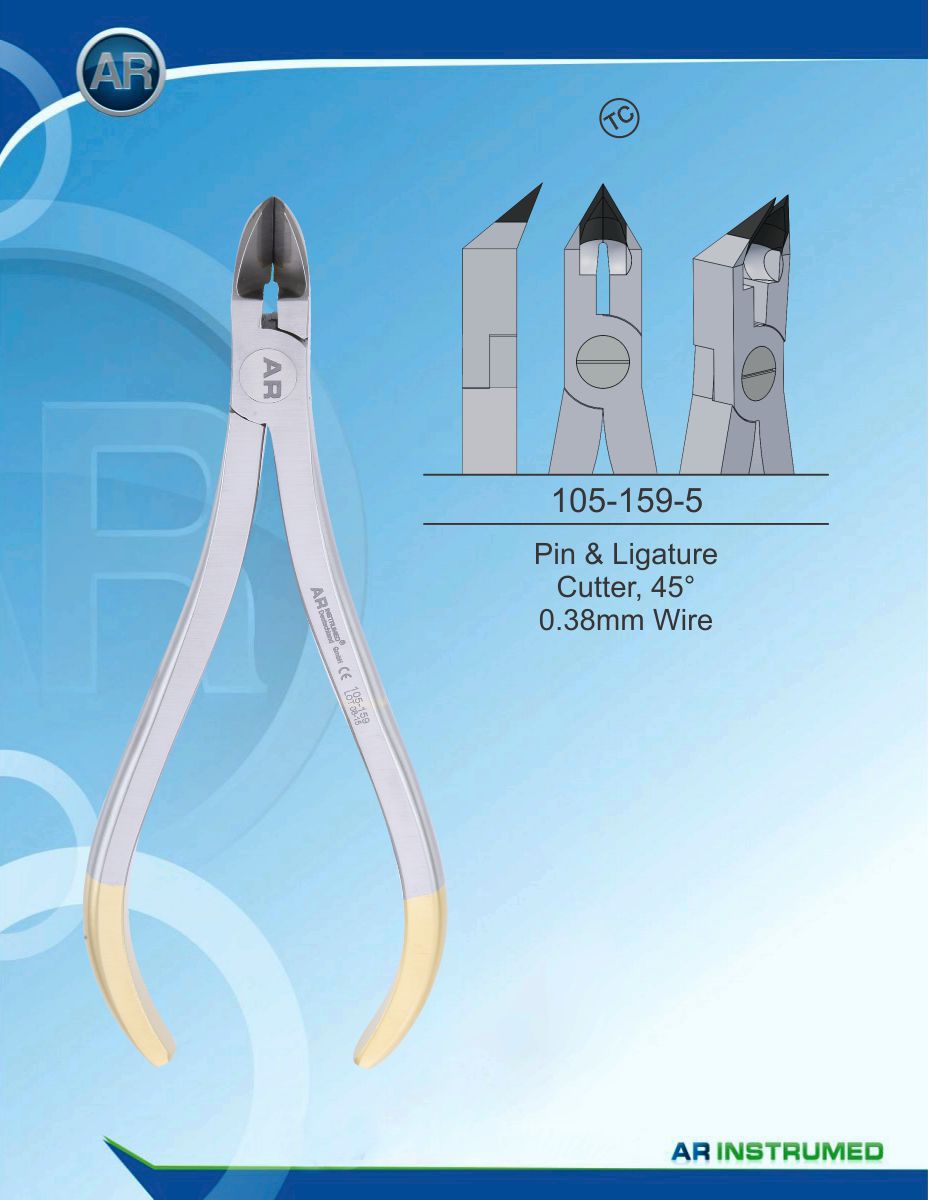 Orthodontic Pliers Pin &amp; Ligature Cutter, 45° 0.38mm Wire (TC)