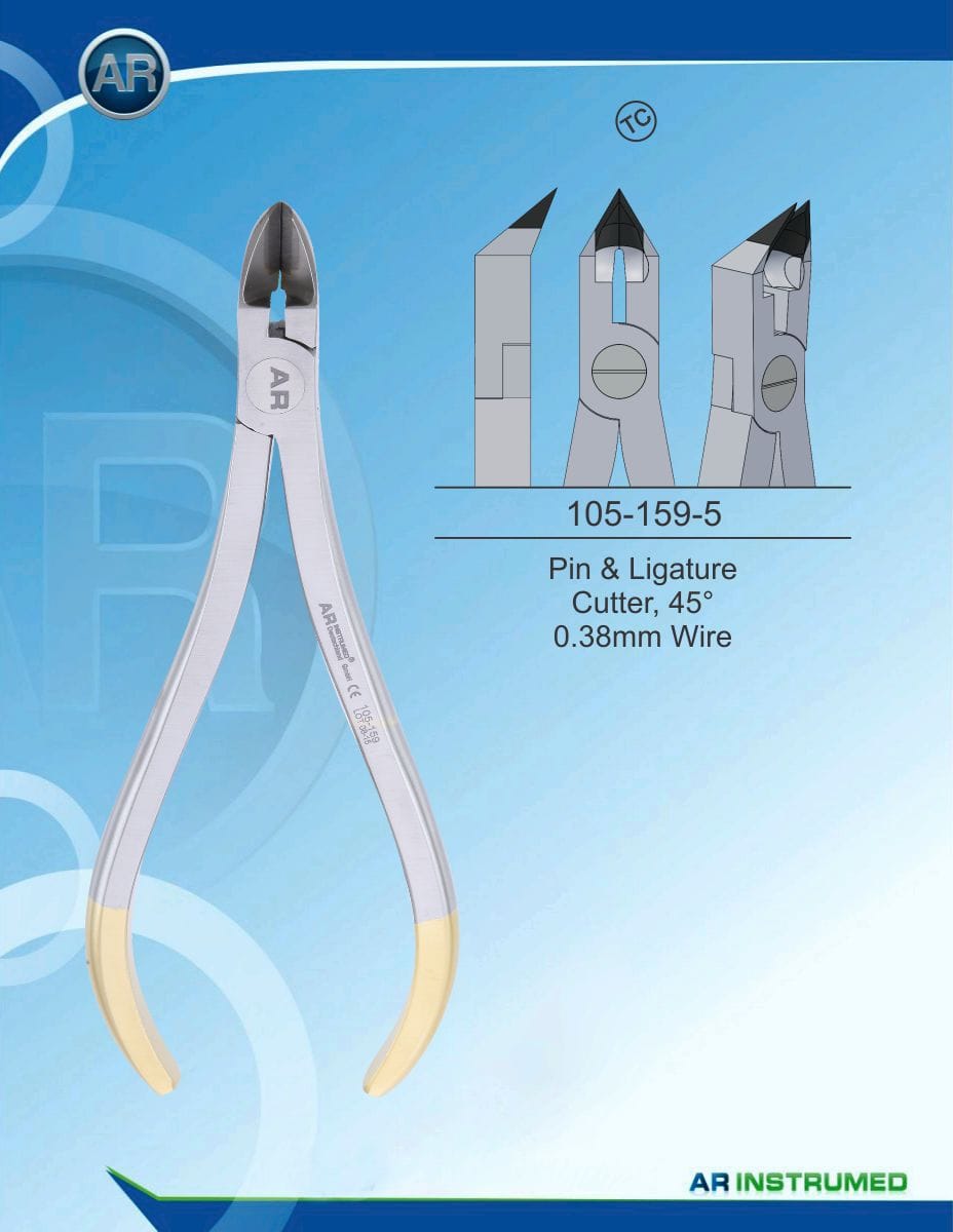 Orthodontic Pliers Pin &amp; Ligature Cutter, 45° 0.38mm Wire (TC) – AR Instrumed, Pliers