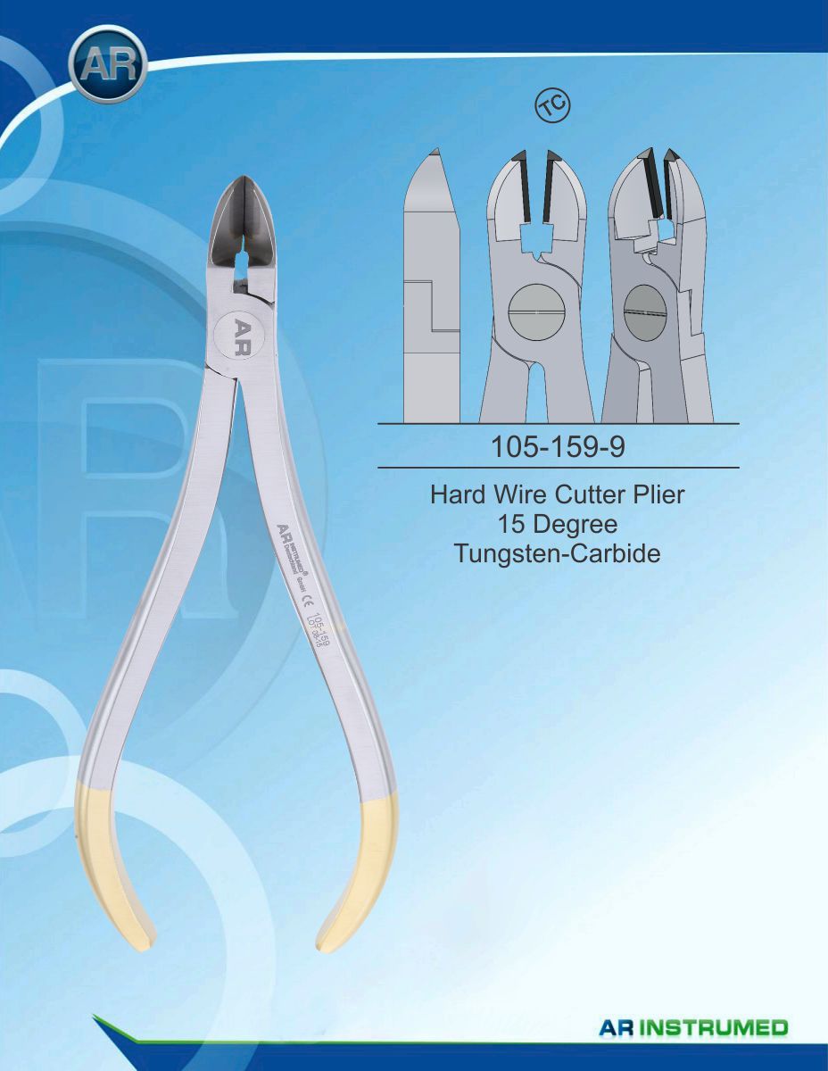 Orthodontic Pliers Hard Wire Cutter Plier 15 Degree Tungsten Carbide (TC)