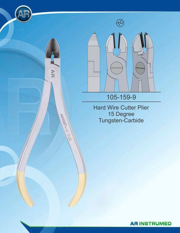 Orthodontic Pliers Hard Wire Cutter Plier 15 Degree Tungsten Carbide (TC)