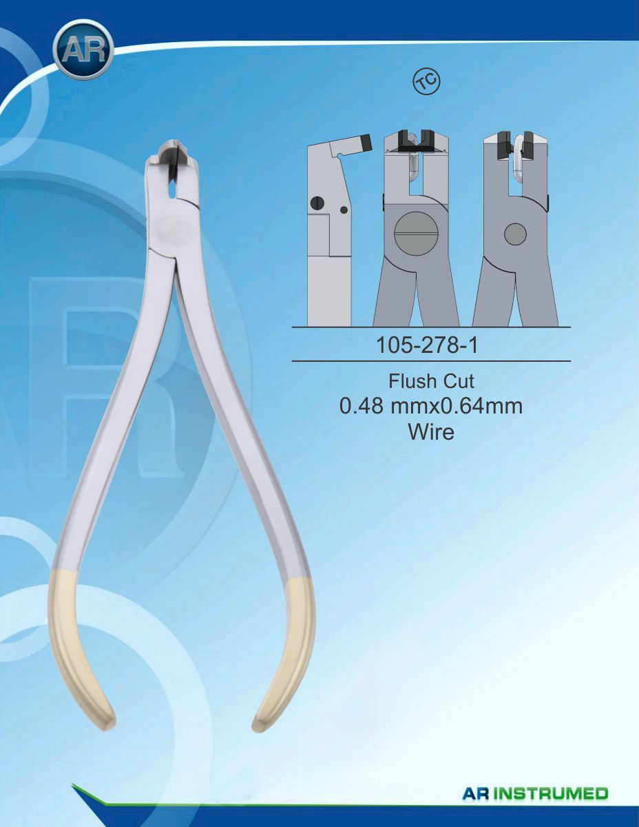 Orthodontic Pliers Flush Cut 0.48 mmx0.64mm Wire (TC)