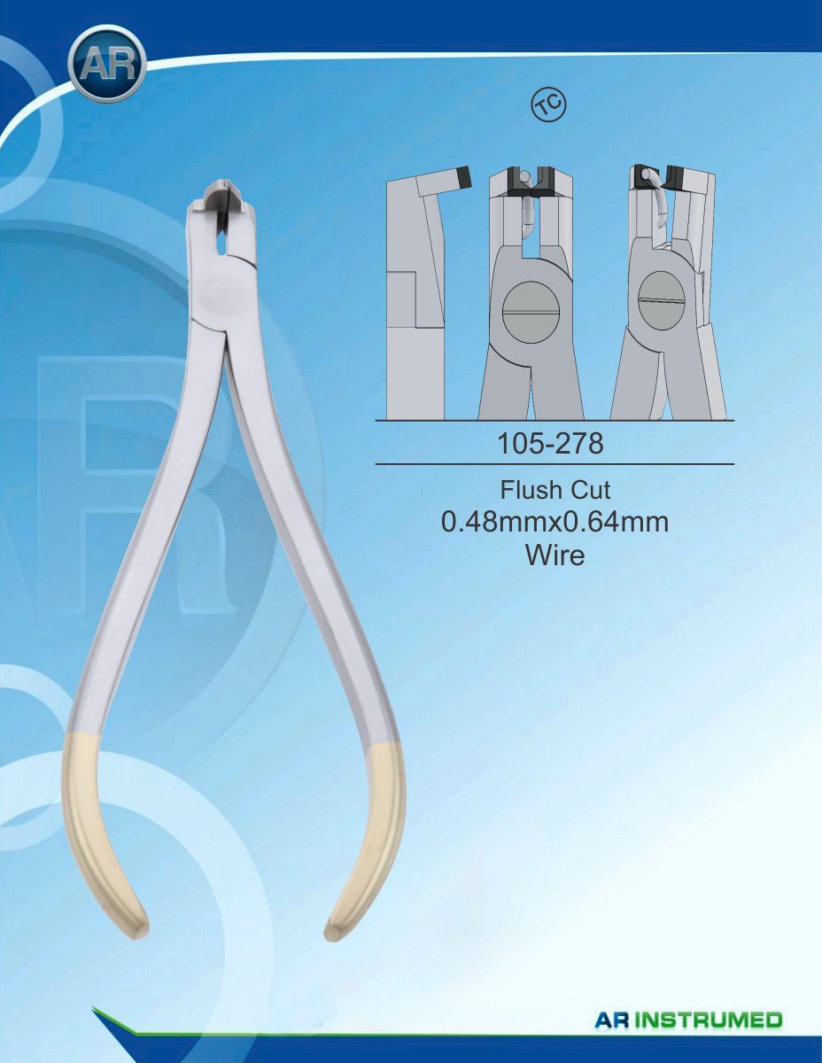 Orthodontic Pliers Flush Cut 0.48mmx0.64mm Wire (TC)