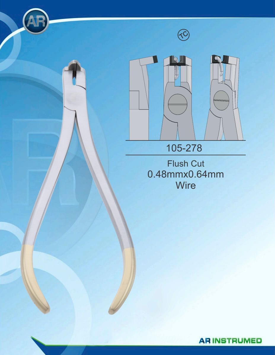 Orthodontic Pliers Flush Cut 0.48mmx0.64mm Wire (TC) – AR Instrumed, Pliers