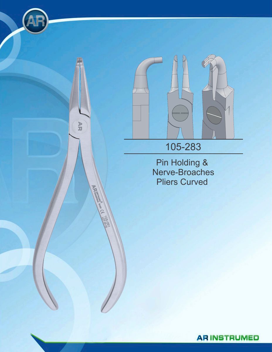 Orthodontics Pliers Pin Holding &amp; Nerve-Broaches Pliers Curved