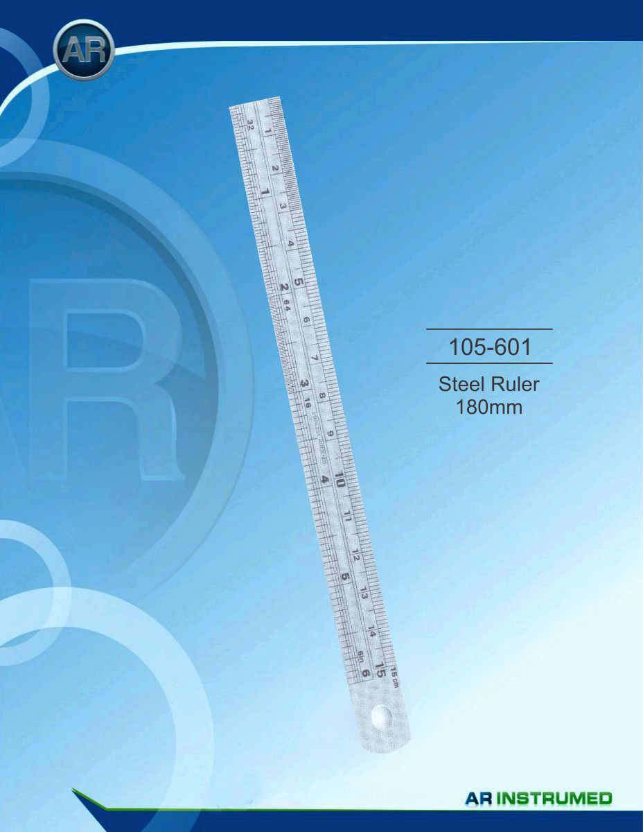 Steel Ruler 180mm – AR Instrumed, Endodontic Accessories