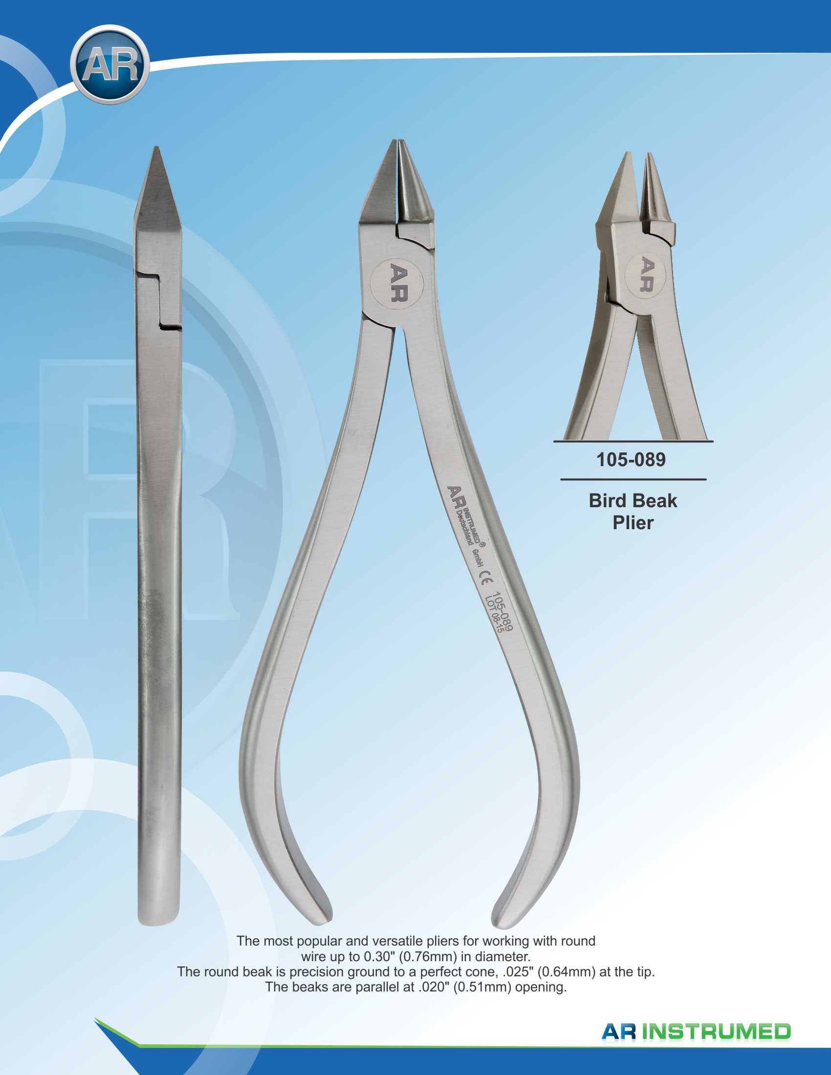 Bird Beak Plier max 0.7mm .028" Wire