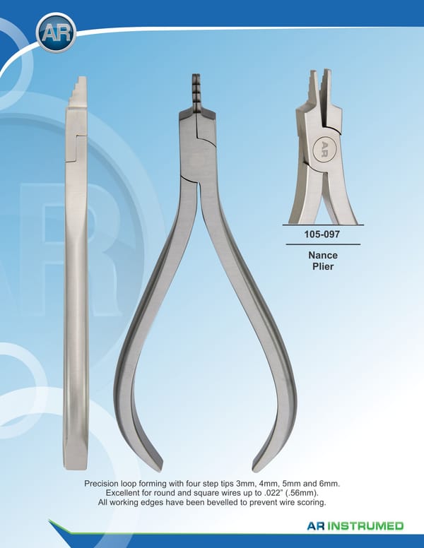 Nance Loop Forming Pliers 3,4,5 &amp; 6mm max 0.7mm .028" Wire
