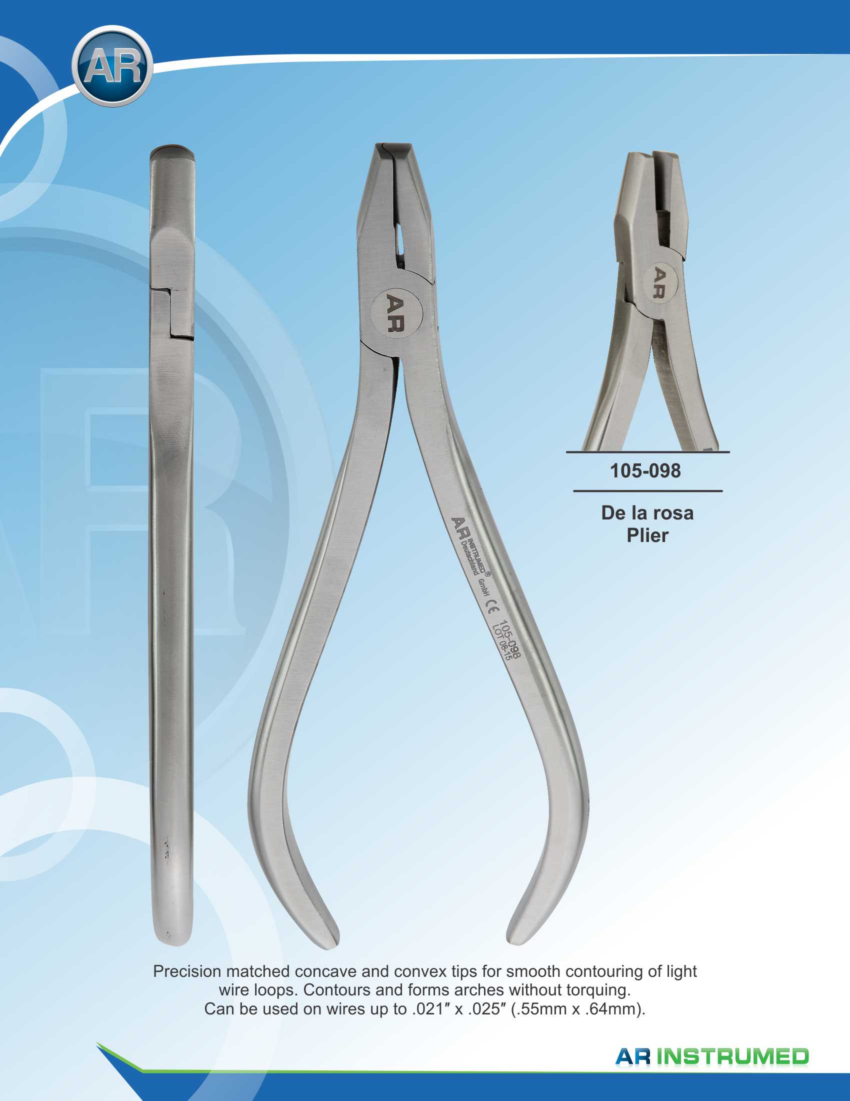 Dela Rosa Arch Forming Plier max 0.50mm .020" Wire