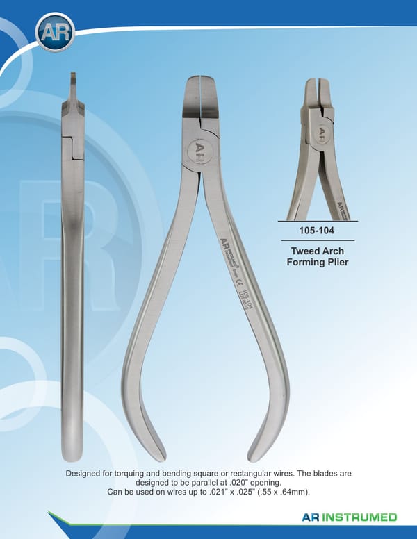 Rectangular Arch Forming Plier max 0.7mm .028" Wire