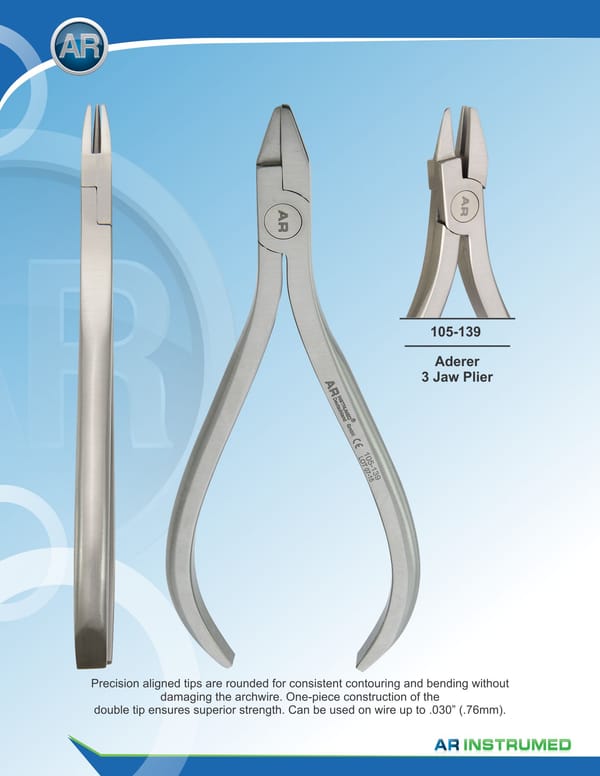 Three Jaw Pliers max 0.50mm .020" Wire