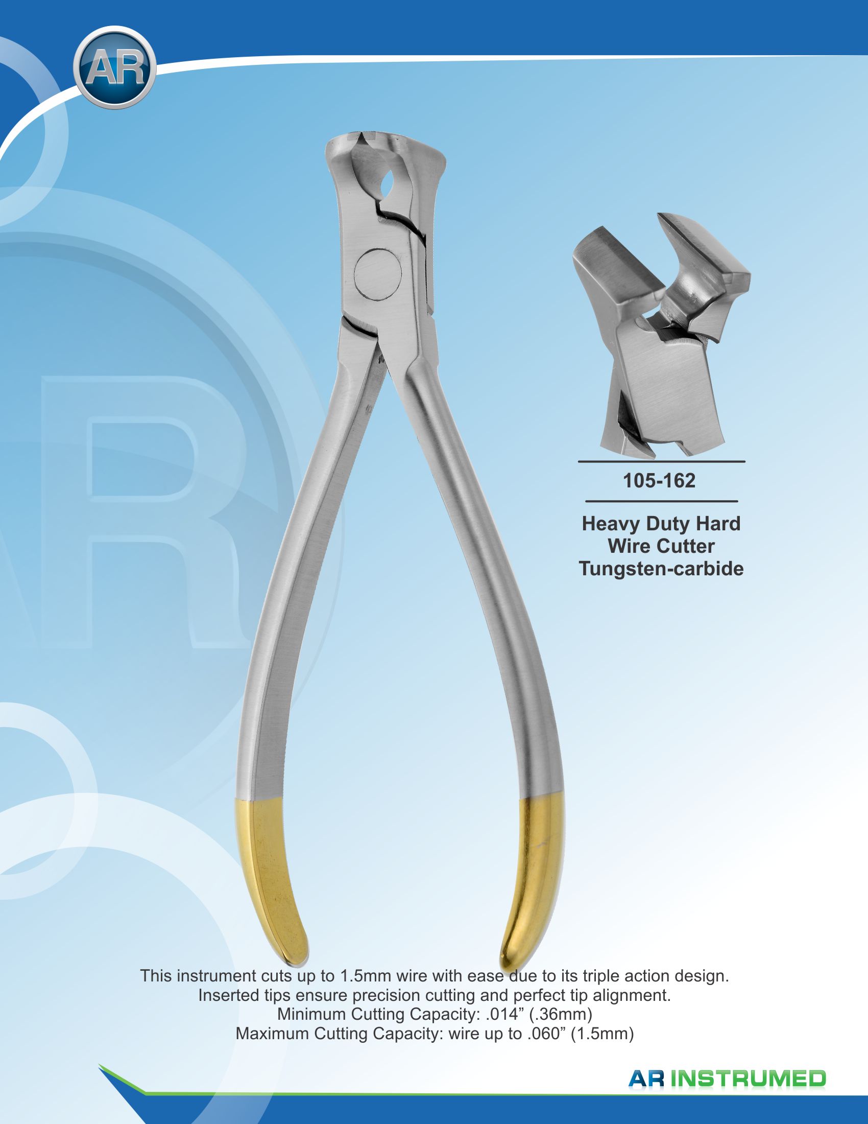 Heavy Duty Hard Wire Cutter max 1.0mm .040" Wire