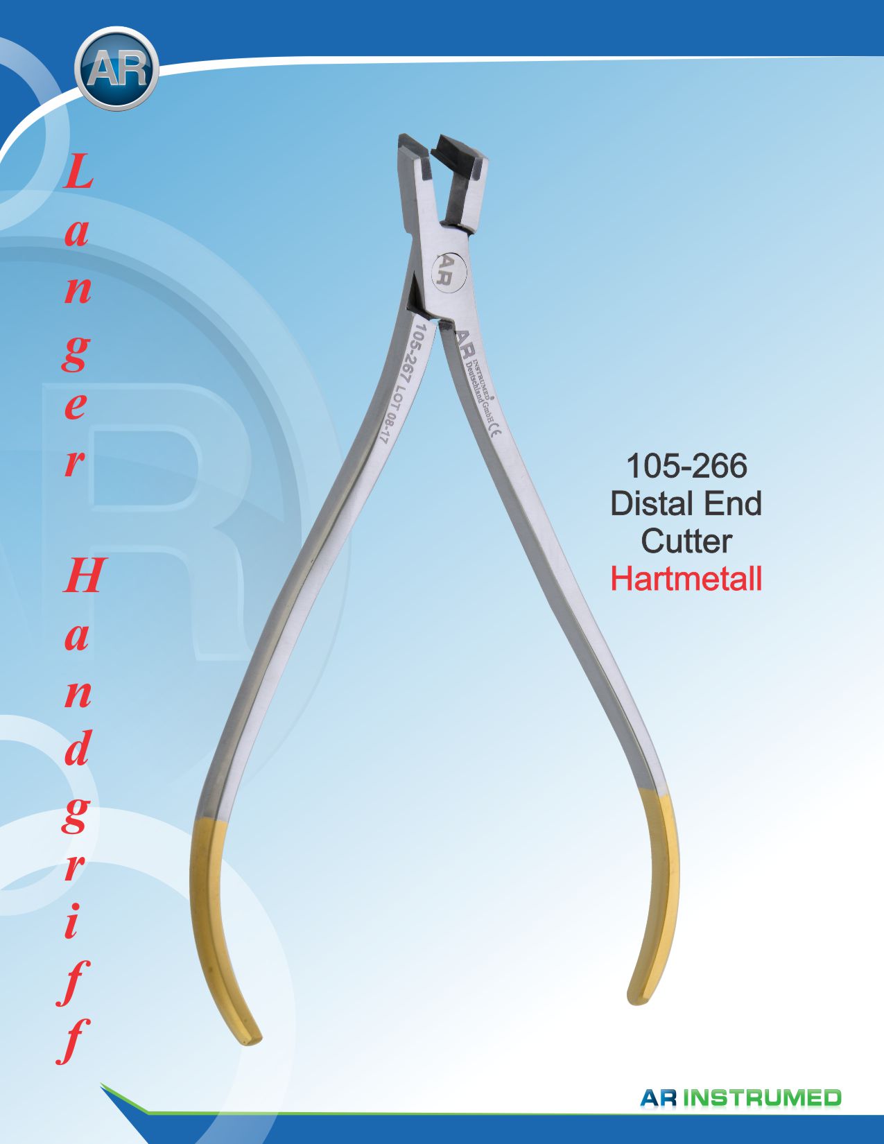Distal End Cutter with Hold Long Handle TC 0.56mmx0.71mm .022"x.028" Wire