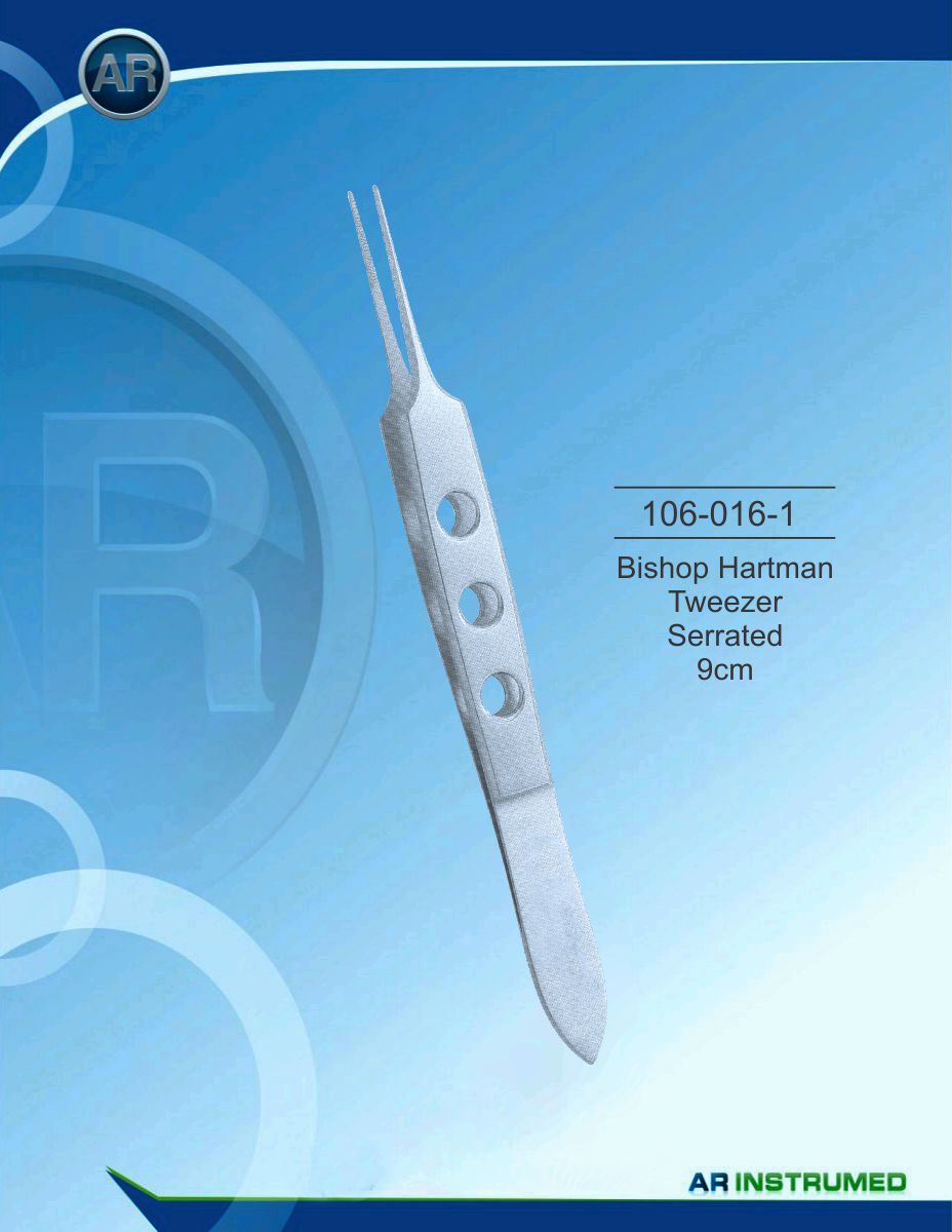 Bishop Hartmann Tweezer Serrated 9cm