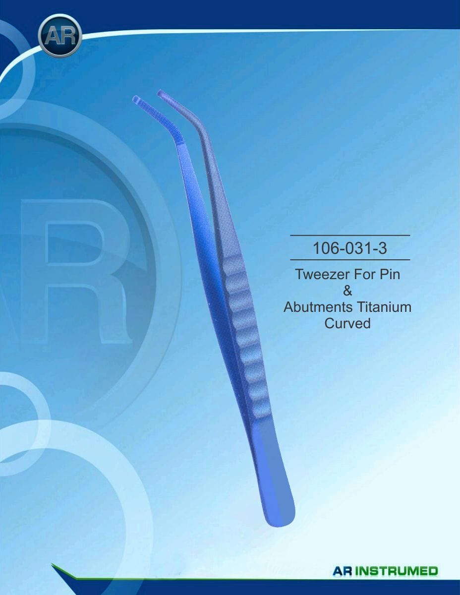 Tweezers For Pin &amp; Abutments Titanium Curved – AR Instrumed, Tweezers