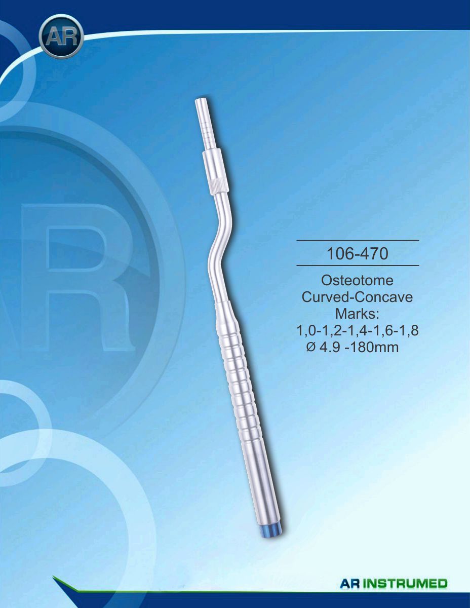 Osteotom Curved-Concave Marks: 1,0-1,2-1,4-1,6-1,8 ø4.9 -180mm