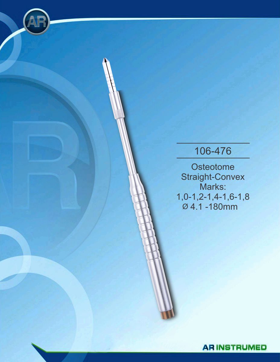 Osteotom Straight-Convex Marks: 1,0-1,2-1,4-1,6-1,8 ø4.1 -180mm