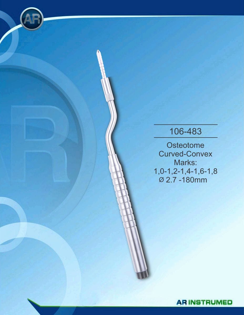 Osteotom Curved-Convex Marks: 1,0-1,2-1,4-1,6-1,8 ø2.7 -180mm – AR Instrumed, System-Independent Instruments and Accessories