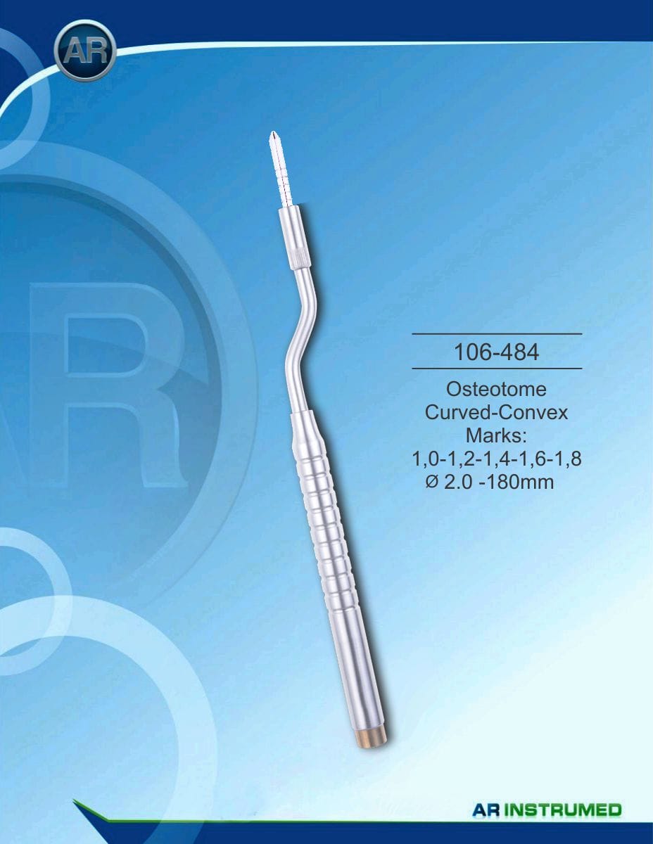 Osteotom Curved-Convex Marks: 1,0-1,2-1,4-1,6-1,8 ø2.0 -180mm – AR Instrumed, Surgical Instruments