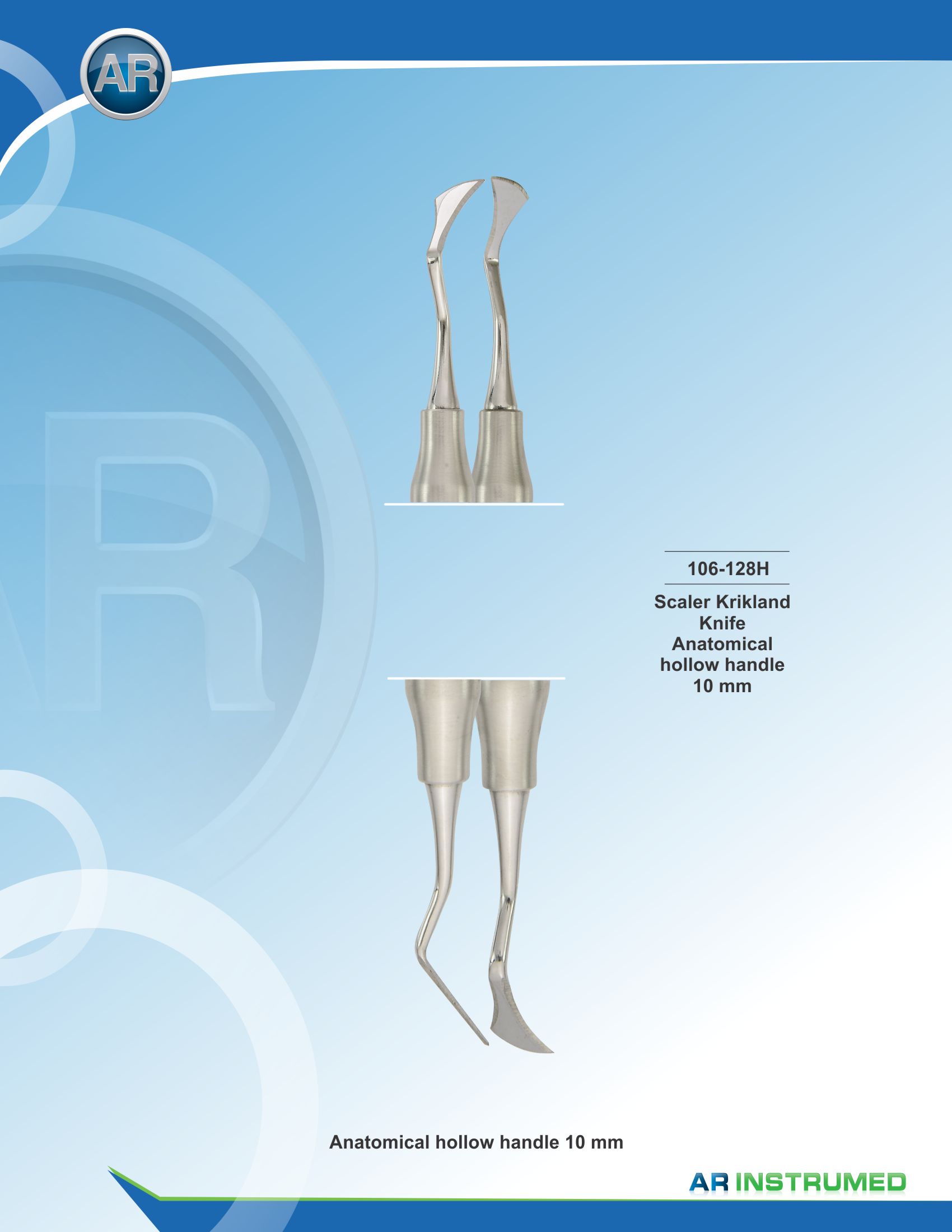 Scaler Kirkland Knife Hollow Handle 10mm – AR Instrumed, Periodontal Instruments