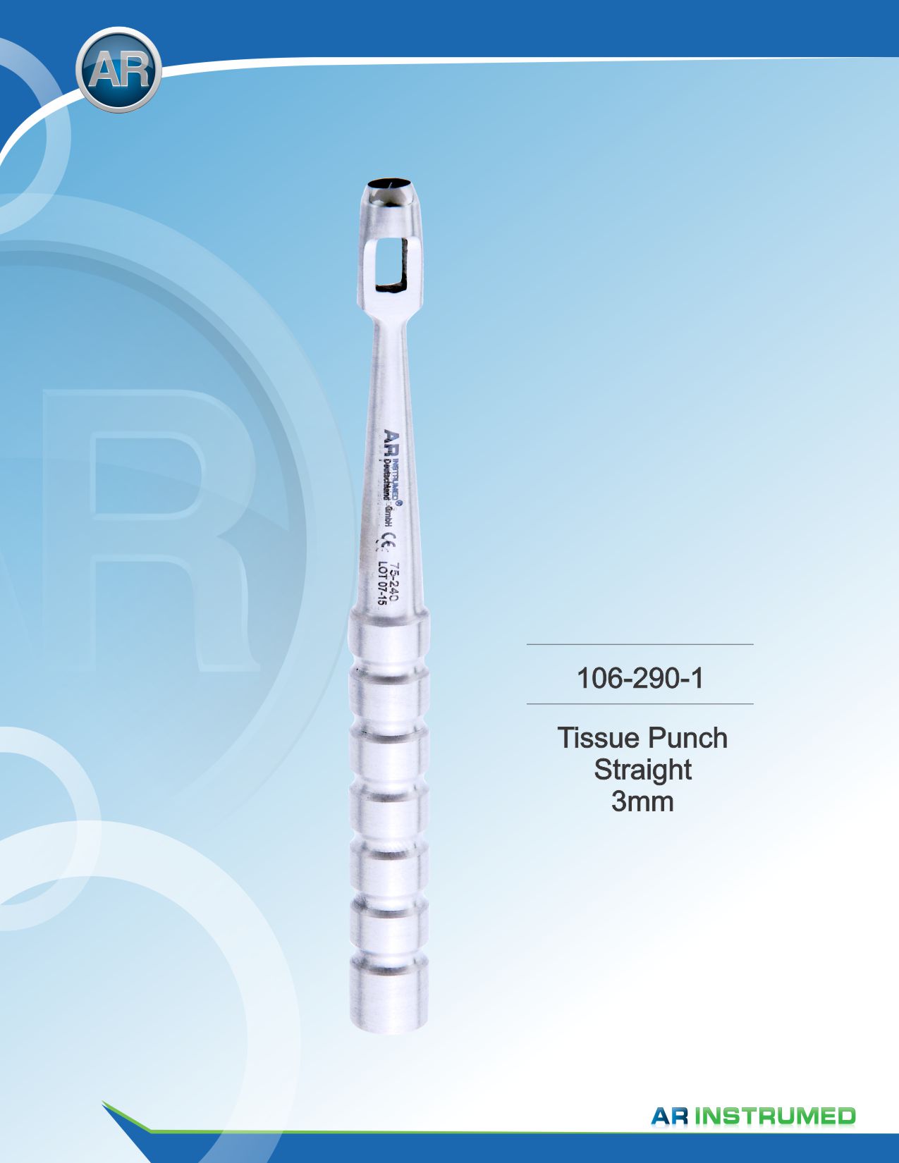 Tissue Punch Straight 3mm – AR Instrumed, Implant Surgical Kits