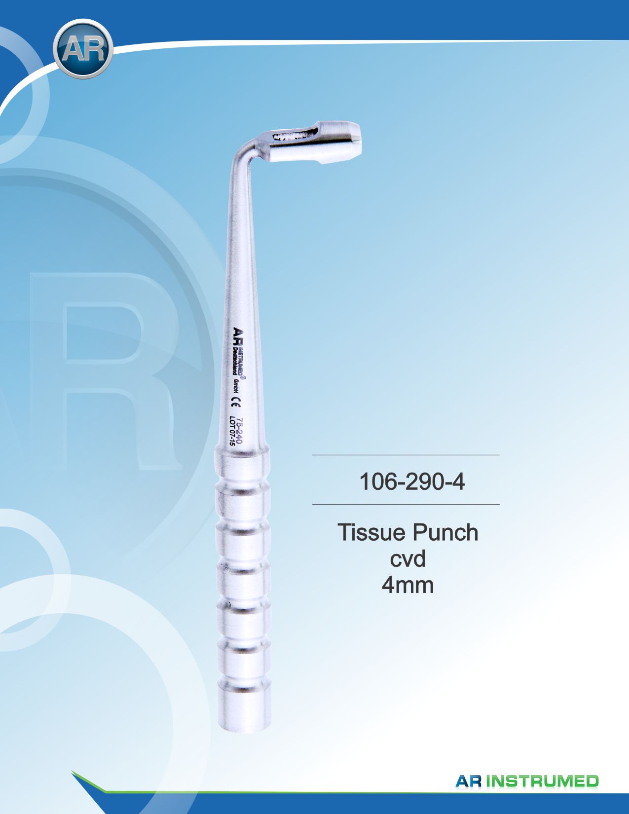 Tissue Punch Curved 4mm – AR Instrumed, Implant-related Equipment