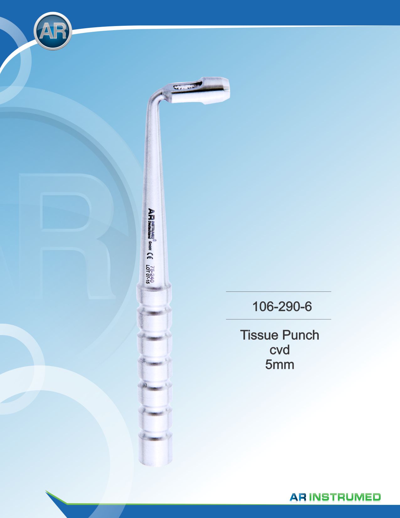 Tissue Punch Curved 5mm – AR Instrumed, Implant Surgical Kits