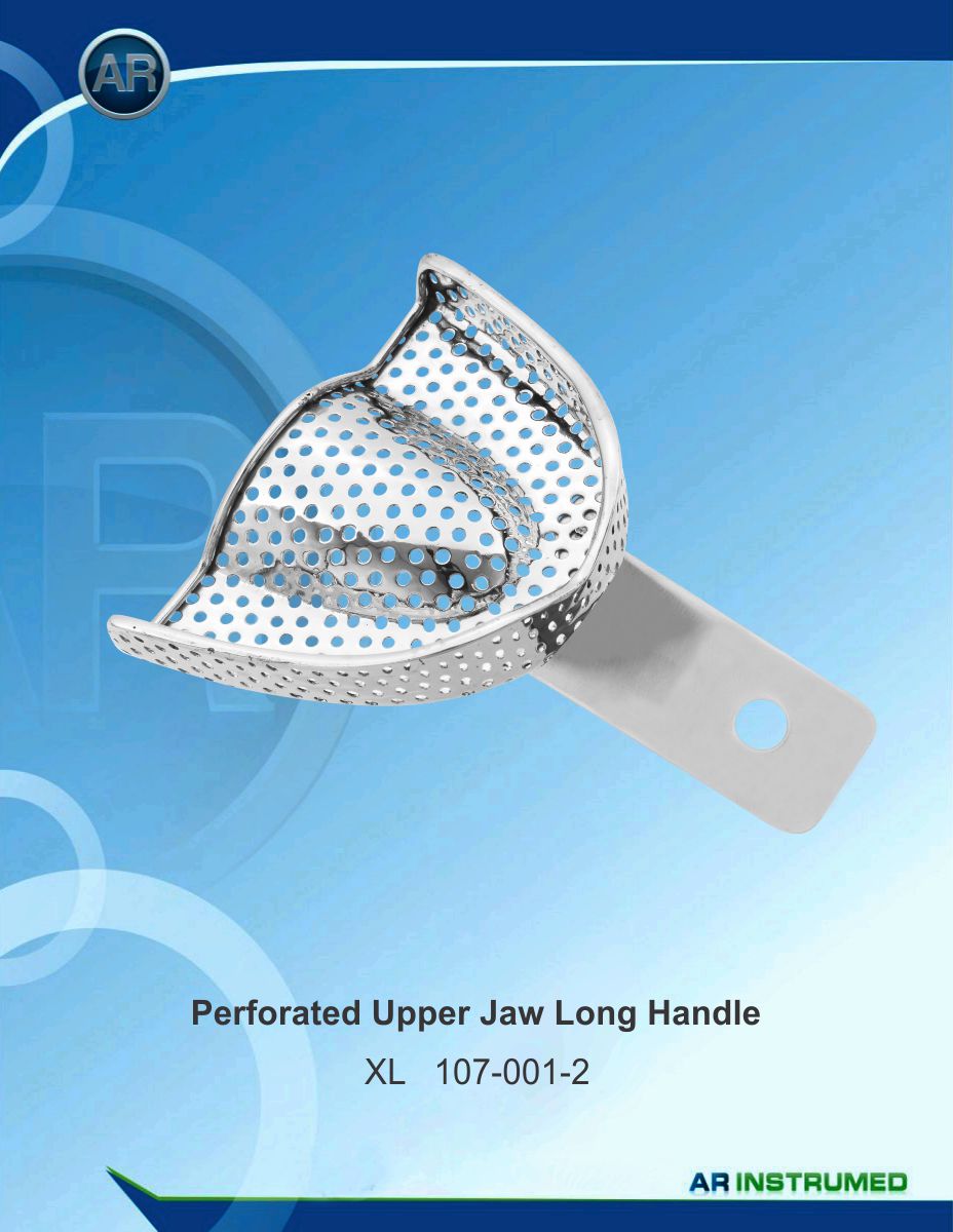Impression Tray Perforated Upper Jaw Long Handle XL