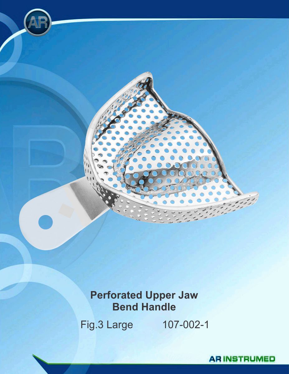 Impression Tray Perforated Upper Jaw Bend Handle Rimlock Fig.3 Large